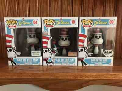 Funko POP! Books Dr Seuss Cat in the Hat BAM, Boxlunch, Barnes & Noble Ex Set