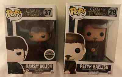 Game of Thrones Funko Pop! LOT Ramsay Bolton& Petyr Baelish.