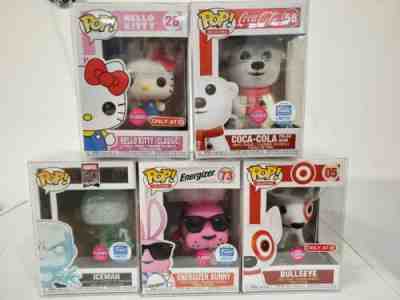 Funko Pop Flocked Hello Kitty Bullseye Red Collar Target In Hand Lot Bundle 