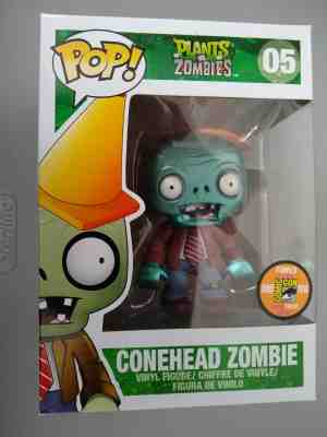 Funko POP! Plants Vs Zombies Conehead Zombie #05 Metallic SDCC LE 1008 NIB