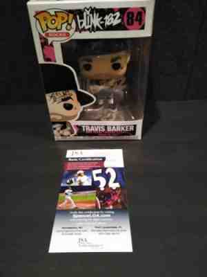 TRAVIS BARKER Signed Blink 182 Funko Pop drummer Mark Hoppus JSA COA