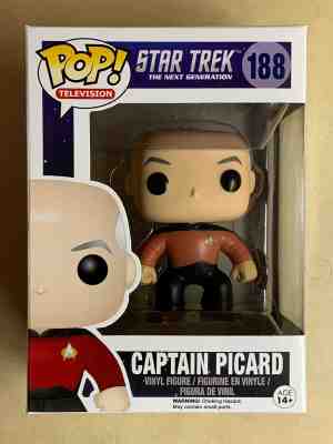  Funko POP Retired/Vaulted Captain Jean-Luc Picard Star Trek Vinyl Figure #188