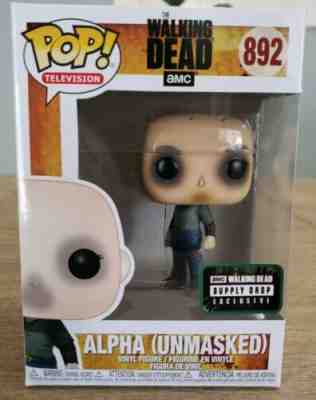 The Walking Dead AMC Supply Drop EXCLUSIVE Funko Pop Alpha (Unmasked) #892 NIB!