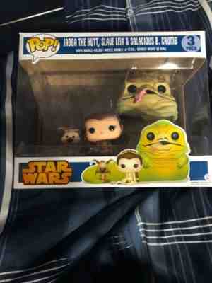 Funko Pop! Star Wars Slave Leia, Jabba the Hutt Salacious B Crumb 3-pack *RARE