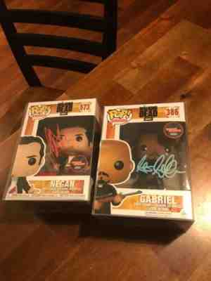 Funko POP Walking Dead Jeffrey Dean Morgan / Seth Gilliam Signed Walker Stalker