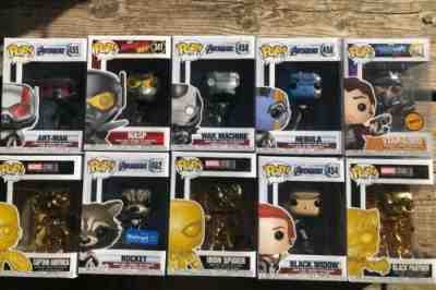 Funko Pop! Marvel Avengers LOT of 10 Includes Star-Lord CHASE W/ Pop Protector