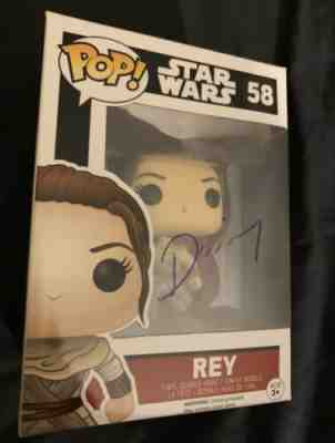 Daisy Ridley Signed Star Wars Force Awakens Rey #58 Funko Pop