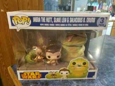 Funko Pop Star Wars JABBA THE HUT SLAVE LEIA SALACIOUS B. CRUMB 3 pack