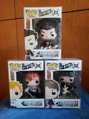 Funko Pop SEX PISTOLS Sid Vicious, Johnny Rotten, Steve Jones RARE PUNK ROCK