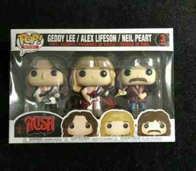 FUNKO POP! ROCKS 3 PACK RUSH GEDDY LEE ALEX LIFESON NEIL PEART FIGURES BRAND NEW