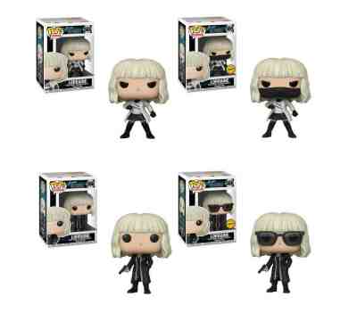 Funko Pop! Movies Atomic Blonde Lorraine 565/ 566 Set of 4 with CHASE Protector