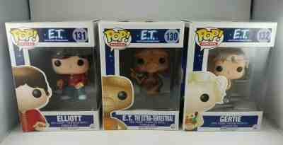 Funko PO!P Movies: E.T.  Elliott and Gertie 130 131 132 3 Part Set *Vaulted* NIB