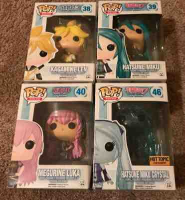 Hatsune Miku Funko Pop Vocaloid Figure Lot - Miku Crystal Luka Len - Brand New