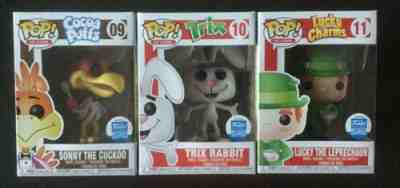 Funko Pop Sonny, Lucky The Leprechaun, Trix Rabbit Lot Of 3 Ad Icons