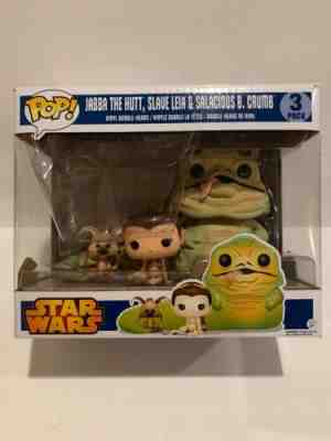 Funko Pop  Star Wars Jabb The Hutt ,Slave Leia &Salacious B.crumb 3 Pack