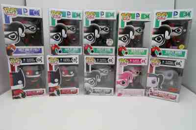 Funko Pop Great Harley Quinn Lot Harrison's Exclusive Hot Topic and PX Previews