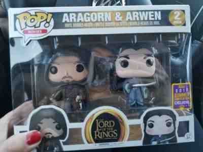 Funko Pop Lord of the Rings 2 Pack Aragorn and Arwen 2017 SDCC Exclusive