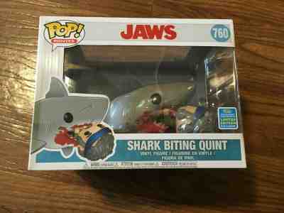 Funko Pop Vinyl Jaws Shark Biting Quint Bloody 2019 SDCC Minor Box Wear