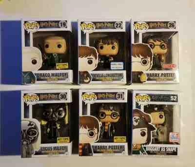 Funko Pop Harry Potter Exclusives Bogart Snape, Harry, Draco, Nevil and Lucius