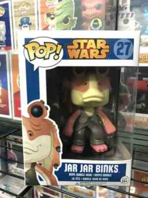 Funko POP! Star Wars Jar Jar Binks #27 Blue Box Vaulted  W/protector