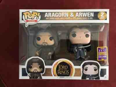 Funko POP Lord Of The Rings Aragorn and Arwen SDCC 2017 Summer Exclusive 2 Pack