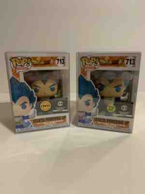 Funko Pop! DBZ Vegeta Powering Up GITD Metallic Chase Set Chalice Collectibles