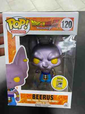 FUNKO POP! #120 BEERUS - 2016 SDCC Metallic Dragon Ball Z Authentic Original! 