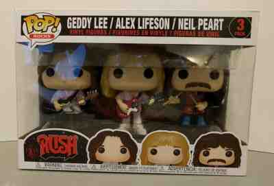 Funko POP! Rush Geddy Lee/Alex Lifeson/Neil Peart 3 Pack *Box is Mint* Free S&H!