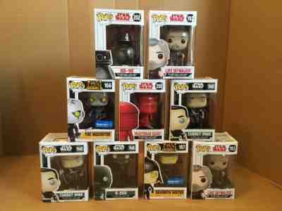 9 FUNKO POP STAR WARS VINYL BOBBLE-HEAD LUKE SKYWALKER, BB-9E, PRAETORIAN GUARD