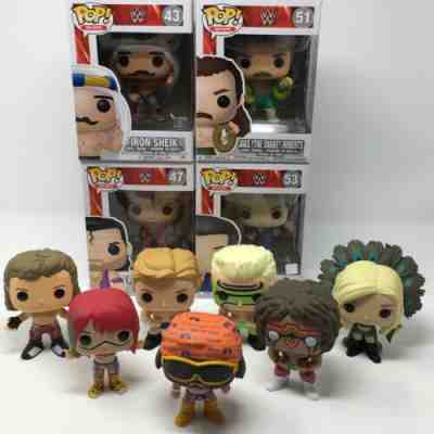 Lot of 11 WWE Funko POPs Macho Man Ultimate Warrior Charlotte Asuka HBK Sting