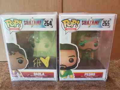 Funko Pop! DC Shazam 2 Signed Faithe Herman- Darla & Jovan Armand- Pedro BAM COA