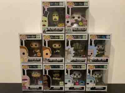 Funko Pop! Lot Of 10 Rick And Morty Exclusives Tinkles Snowball Tiny Rick & More