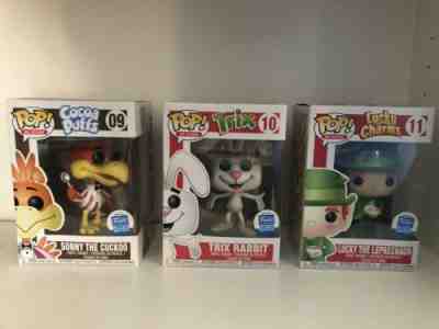 Funko Shop Pop! lot of 3 Ad Icons: 09 Sonny the Cuckoo 10 Trix Rabbit 11 Lucky 