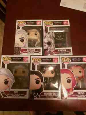 THE WITCHER Set of 5 Funko Pops - Yennefer, Ciri, Geralt, Triss, Eredin * Rare *