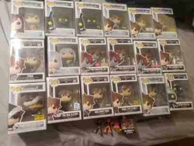 Kimgdom Hearts Funko Lot with pop protectors mint 