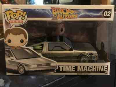 Funko Pop! Rides BACK TO THE FUTURE Time Machine DeLorean Marty McFly 02 VAULTED