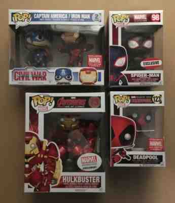 Funko Pop Marvel Collector Corps Hulkbuster Cap Iron Man Deadpool Spider-Man