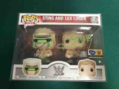 INVERTED Funko POP! 2 Pack WWE Lex Luger and Sting Autographed Rare HTF HOF WCW