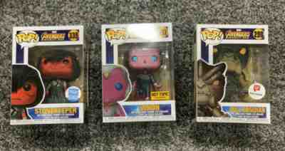 Funko Pop! Avenger Infinity War Lot! Stone Keeper, Vision, Cull Obsidian