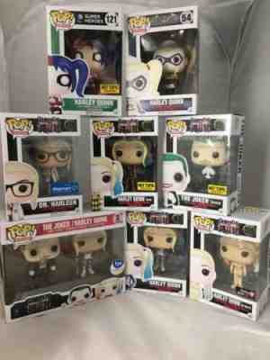 Funko Pop Harley Quinn And Joker Lot Exclusives!  Dr. Harleen 9 Total!