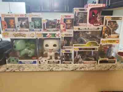 Funko Pop Lot Pokemon,TLoTR, Mickey, Ghostbusters Harry Potter, t-rex, sw, DP