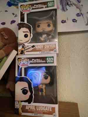 April Ludgate + Andy Dwyer Funko pop pair Parks and Recreation (Vaulted! Rare!)