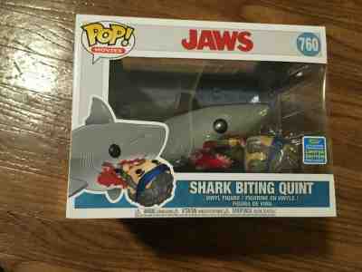 Funko Pop Vinyl Jaws Shark Biting Quint Bloody 2019 SDCC Exclusive