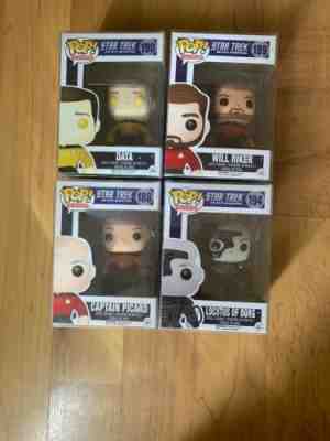 Funko POP Star Trek Next Generation Captain Picard Borg Data Will Riker Lot