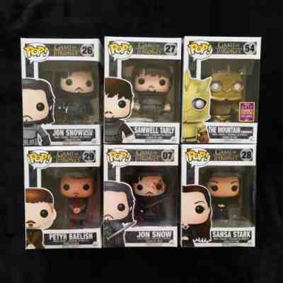 Game Of Thrones Funko Pop Lot Petyr Baelish Samwell Tarly Sansa Stark Jon Snow