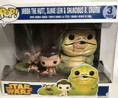 Funko Pop! Star Wars Jabba The Hutt, Slave Leia & Salacious B. Crumb C