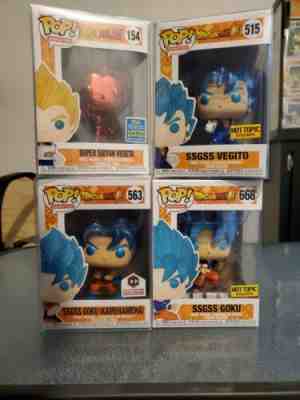 Dragonballz Funko Pop Lot 4 Goku Vegeta Vegetio 