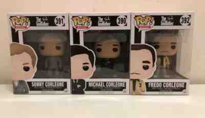 Funko Pop The Godfather Vinyl Figure Lot - Michael Sonny & Fredo Corleone Pacino