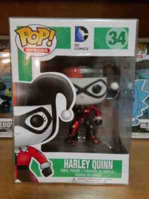 Funko Pop! Heroes Harley Quinn #34 Metallic w/ Pop Protector!