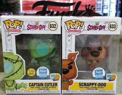 Funko POP! Captain Cutler GITD & Scrappy-Doo Set Funko Shop LE Scooby-Doo-NO POP